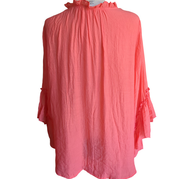 18/20W Cato peach plus size lightweight bell sleeve women's blouse #17 - Picture 3 of 6